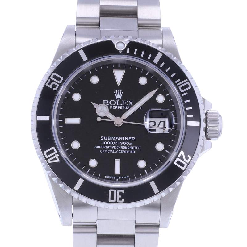 Montre d'occasion ROLEX Submariner Date homme mouvement automatique certifié (cosc) bracelet acier - vue D1
