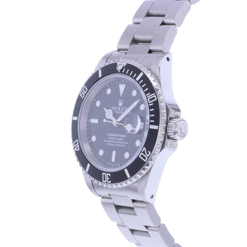 Montre d'occasion ROLEX Submariner Date homme mouvement automatique certifié (cosc) bracelet acier - vue D2