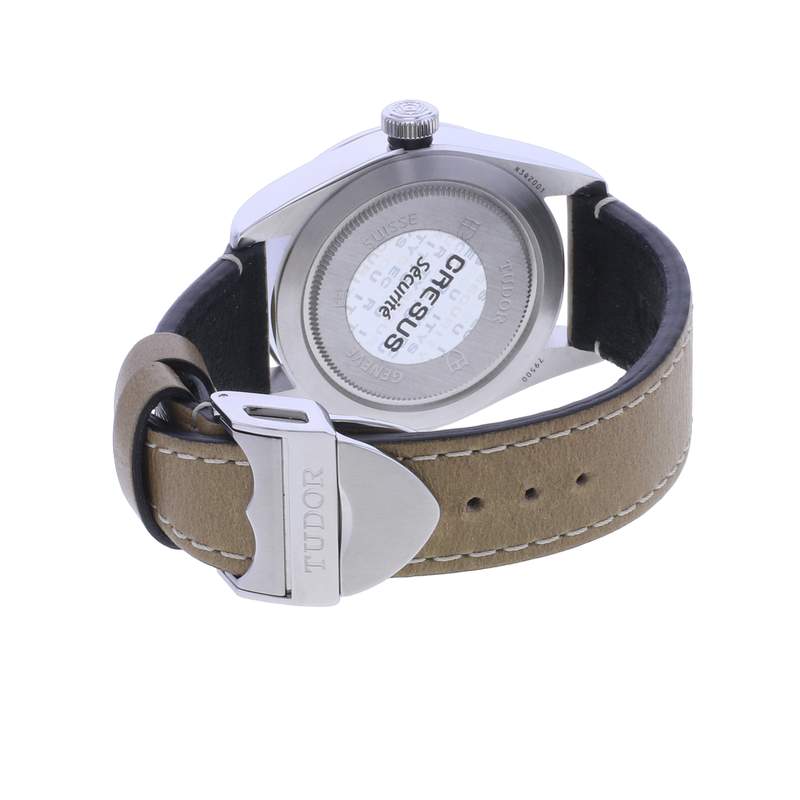 Montre d'occasion TUDOR Black Bay 36 homme automatique bracelet cuir d'origine - vue 3