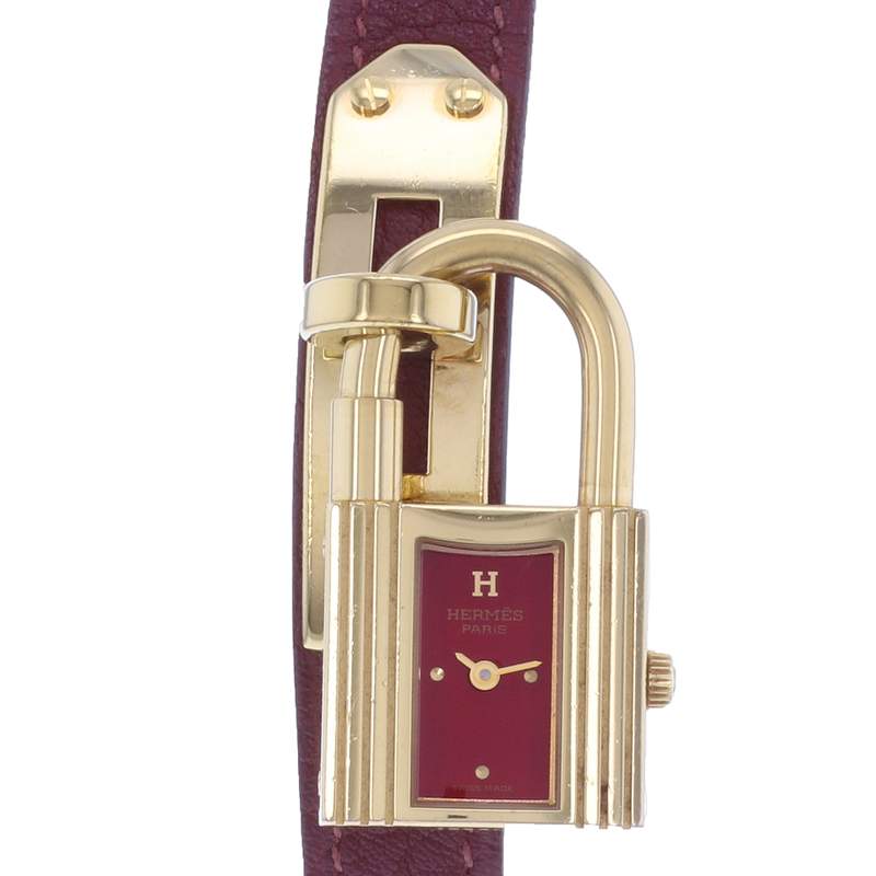 Montre d'occasion HERMES Kelly femme quartz bracelet cuir d'origine - vue D1