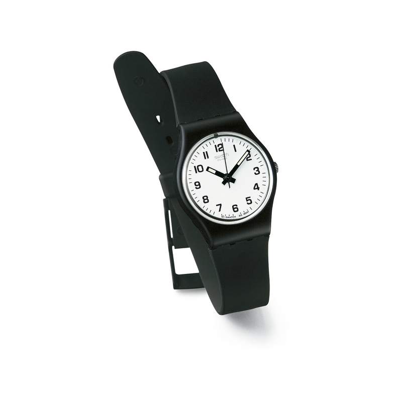 Montre Swatch mixte bracelet caoutchouc noir - vue 1