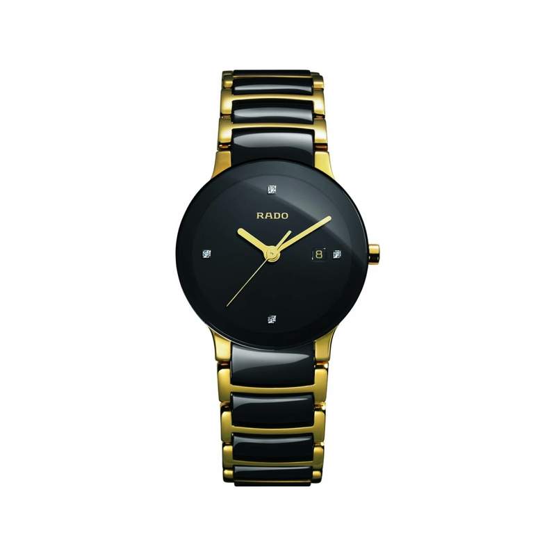 Montre Rado Centrix acier bracelet céramique noire - vue 1