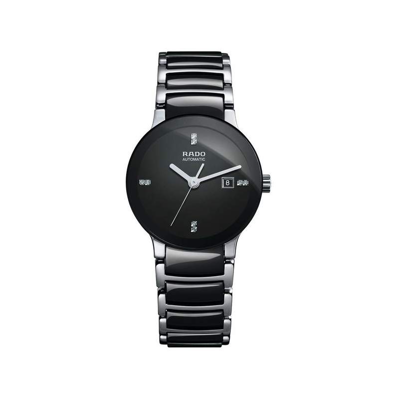 Montre Rado Centrix femme acier noir bracelet céramique noir acier - vue 1