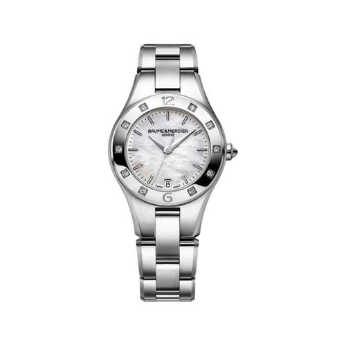 Baume & Mercier Linea ladies' watch in steel with diamonds