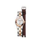 Montre Baume & Mercier Linea femme automatique bracelet acier or 750 rose - vue 1