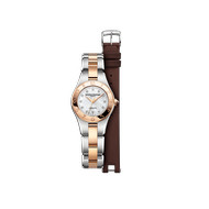 Montre Baume & Mercier Linea femme automatique bracelet acier or 750 rose