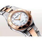 Montre Baume & Mercier Linea femme automatique bracelet acier or 750 rose - vue 2
