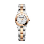 Montre Baume & Mercier Linea femme automatique bracelet acier or 750 rose - vue D1