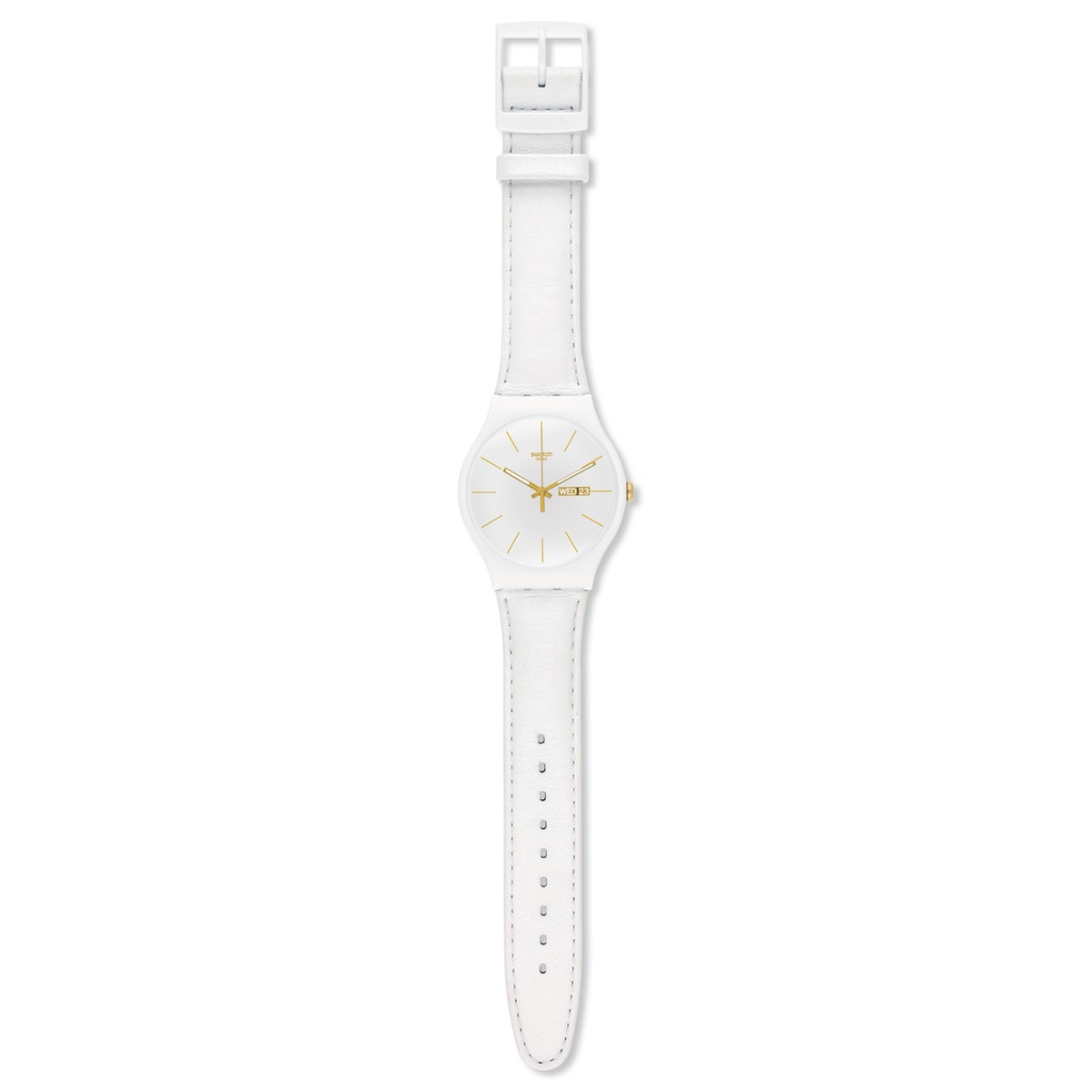 Montre Swatch Femme Bracelet Blanc Femme Modèle Suow703 Maty