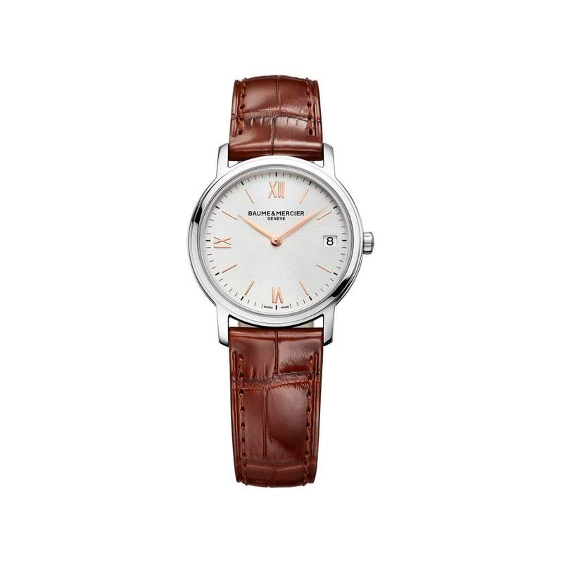 Montre Baume et Mercier Classima femme acier bracelet cuir brun - vue 1
