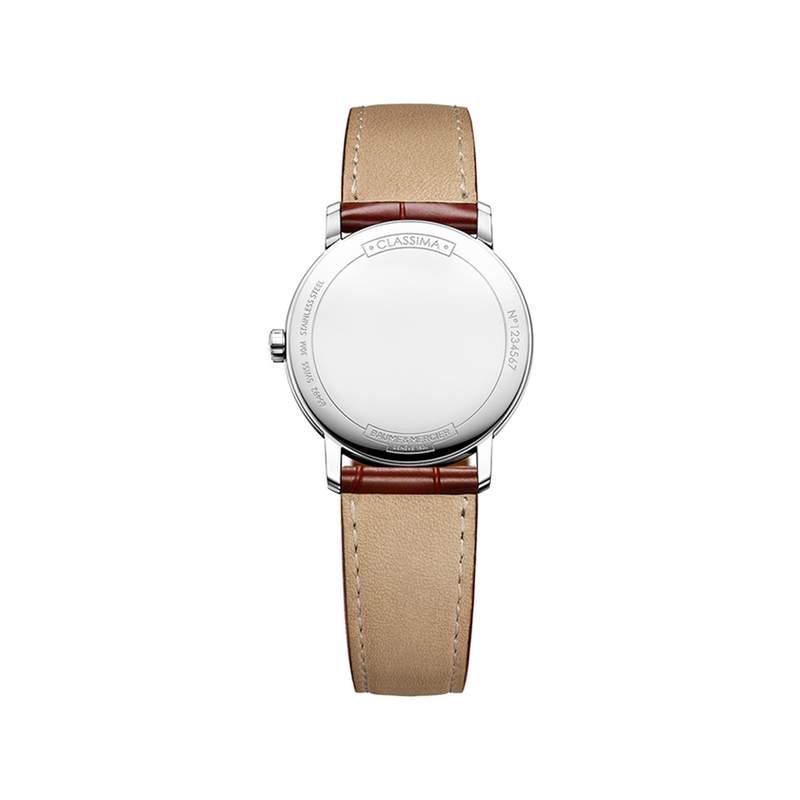 Montre Baume et Mercier Classima femme acier bracelet cuir brun - vue 3