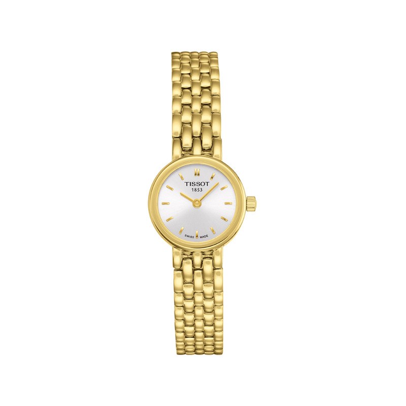 Montre TISSOT T-CLASSIC LOVELY femme cadran blanc bracelet PVD doré
