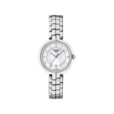 Montre TISSOT FLAMINGO femme cadran nacré blanc bracelet acier - vue 1