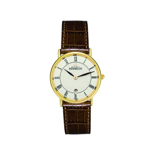 Montre Herbelin Classiques femme acier doré cuir