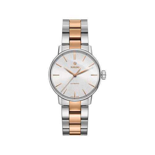 Rado Coupole automatic ladies' watch stainless steel bracelet and pink gold ceramic
