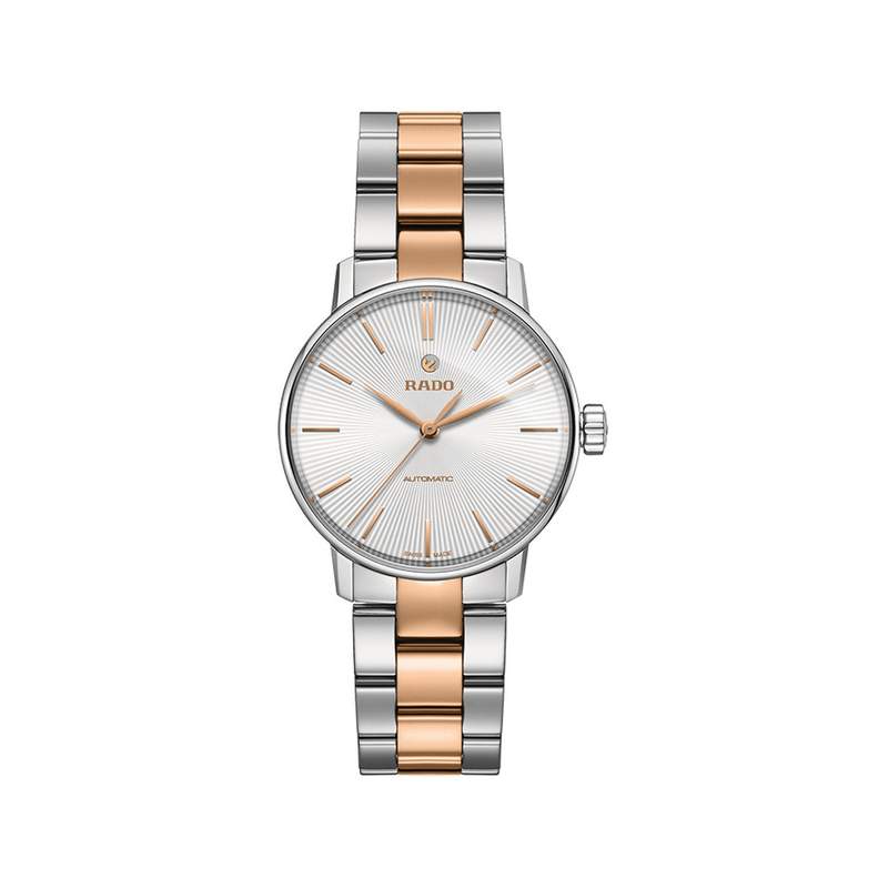 Montre Rado Coupole femme automatique acier bracelet acier et céramique doré rose - vue 1