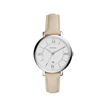 Montre Fossil femme acier bracelet cuir