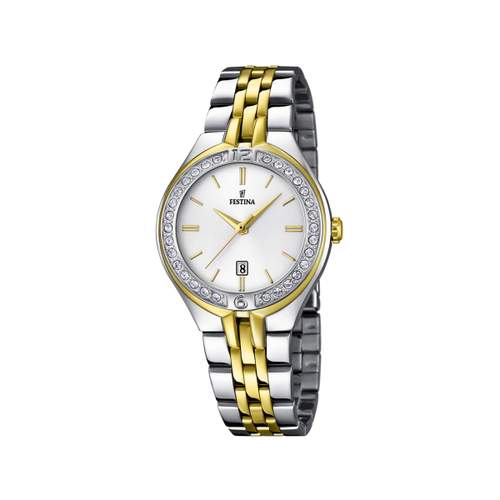 Montre Festina femme acier bicolore jaune