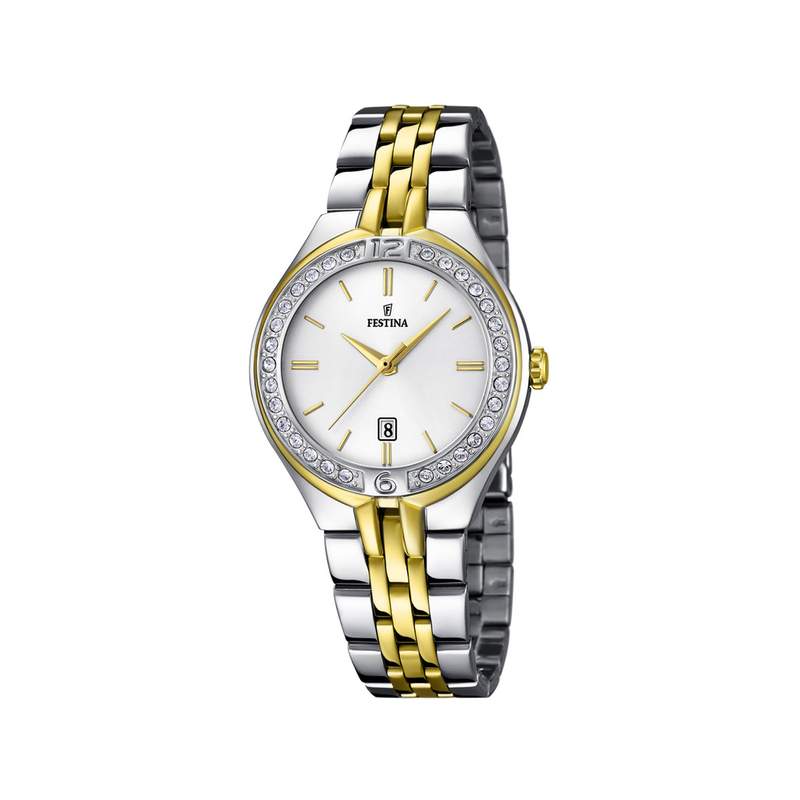 Montre Festina femme acier bicolore jaune - vue 1