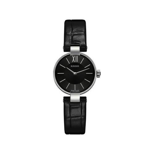Montre Rado Coupole femme acier bracelet cuir noir