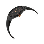 Montre Rado True Thinline femme céramique noire bracelet caoutchouc noir - vue 2