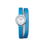 Montre Baume & Mercier Promesse femme acier bracelet double tour cuir bleu - vue V1