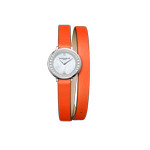 Montre Baume & Mercier Promesse femme acier bracelet double tour cuir orange - vue 1