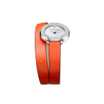Montre Baume & Mercier Promesse femme acier bracelet double tour cuir orange - vue 2