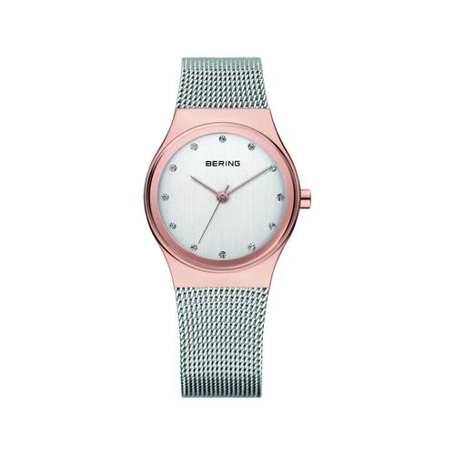 Montre Bering femme acier et acier doré rose