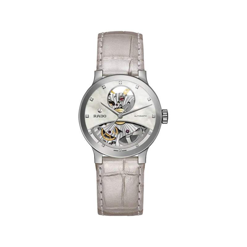 Montre Rado Centrix femme automatique acier bracelet cuir gris - vue 1