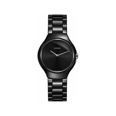 Montre Rado True Thinline femme céramique noire - vue 1