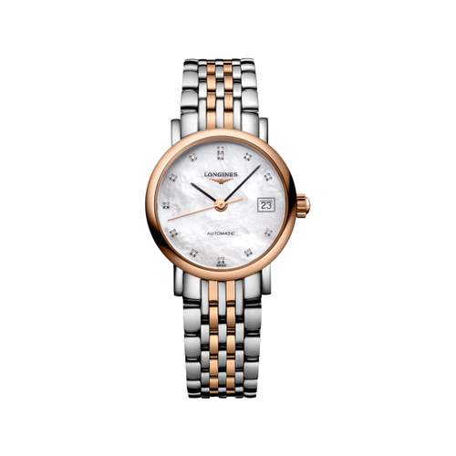 Longines women's automatic watch in steel and 750 gold