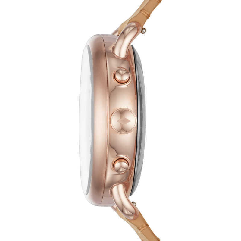 Montre connectée hybride Fossil femme cuir marron - Femme - modèle FTW1129  | MATY