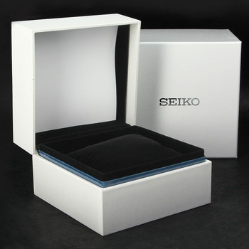 Seiko dameshorloge zwart leer parelmoer diamant