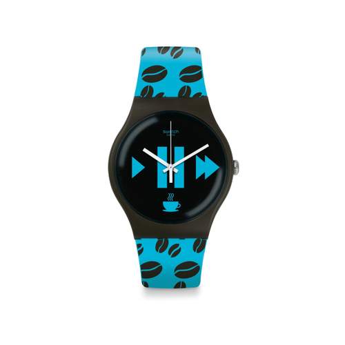 Montre Swatch mixte plastique silicone bleu