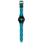Swatch mixed plastic silicone blue watch - view D1