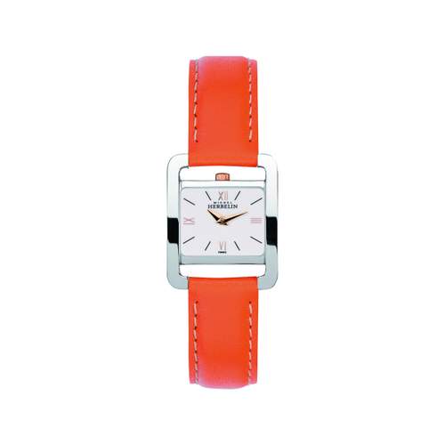 Montre Herbelin femme acier cuir orange