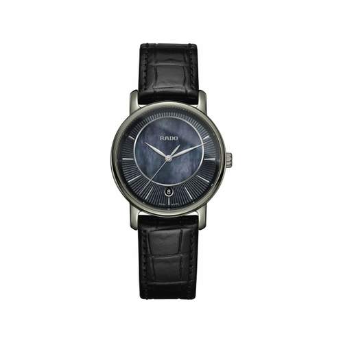 Rado dameshorloge in keramiek zwart leer
