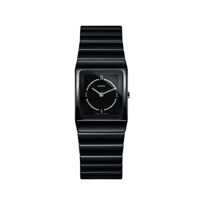 Montre Rado femme céramique noire diamants - vue 1