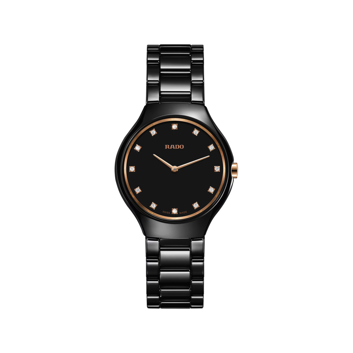 Montre Rado femme céramique noire diamants