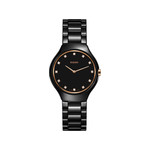 Montre Rado femme céramique noire diamants - vue 1