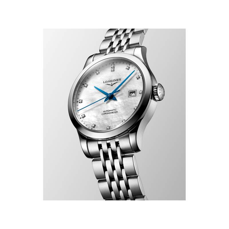 Montre longines record tradition horlogère automatique acier - vue D4