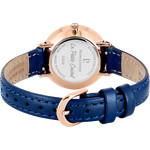 Montre Pierre Lannier femme acier rose cuir bleu - vue 2