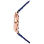 Montre Pierre Lannier femme acier rose cuir bleu - vue 3