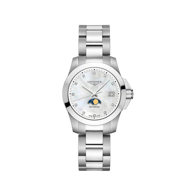Montre Longines femme acier diamants - vue 1