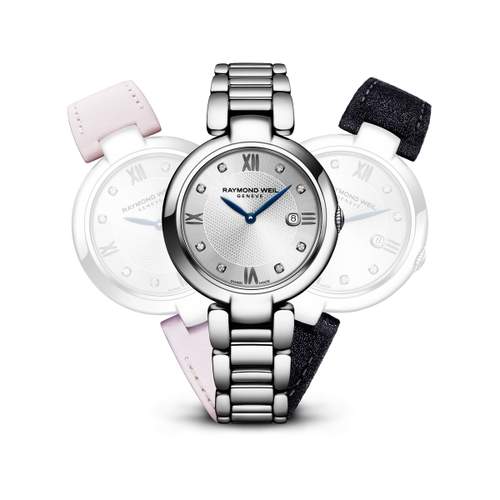 Raymond Weil Shine ladies' steel and leather watch
