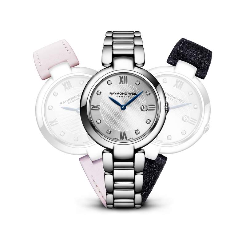 Montre Raymond Weil Shine femme acier et cuir - vue 1