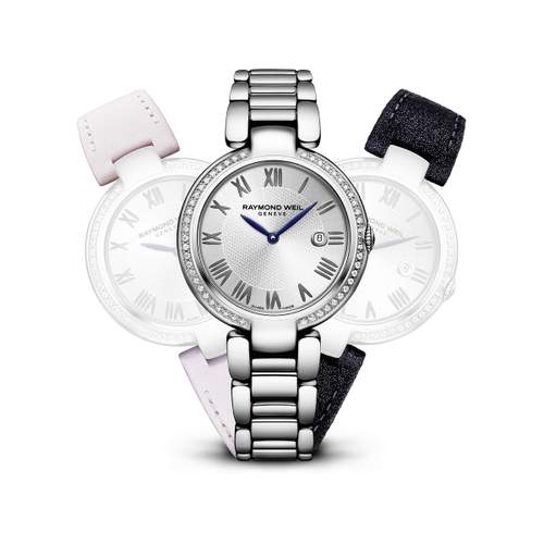 Montre Raymond Weil Shine femme acier cuir diamant