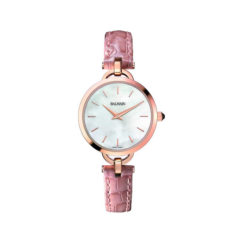 Montre Balmain femme acier rose cuir rose - vue 1