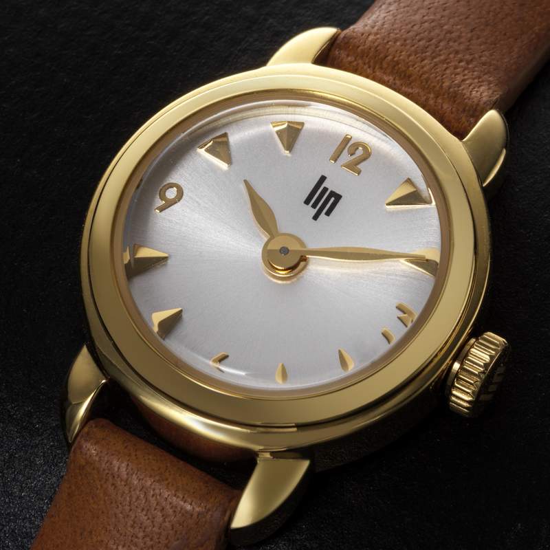 Montre Lip femme acier cuir marron - vue D1